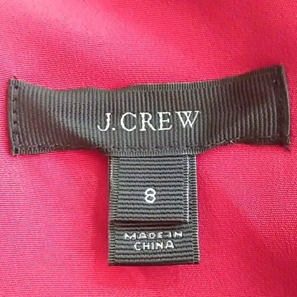 J. Crew Crepe red short sleeve back zipper dress - Picture 7 of 8